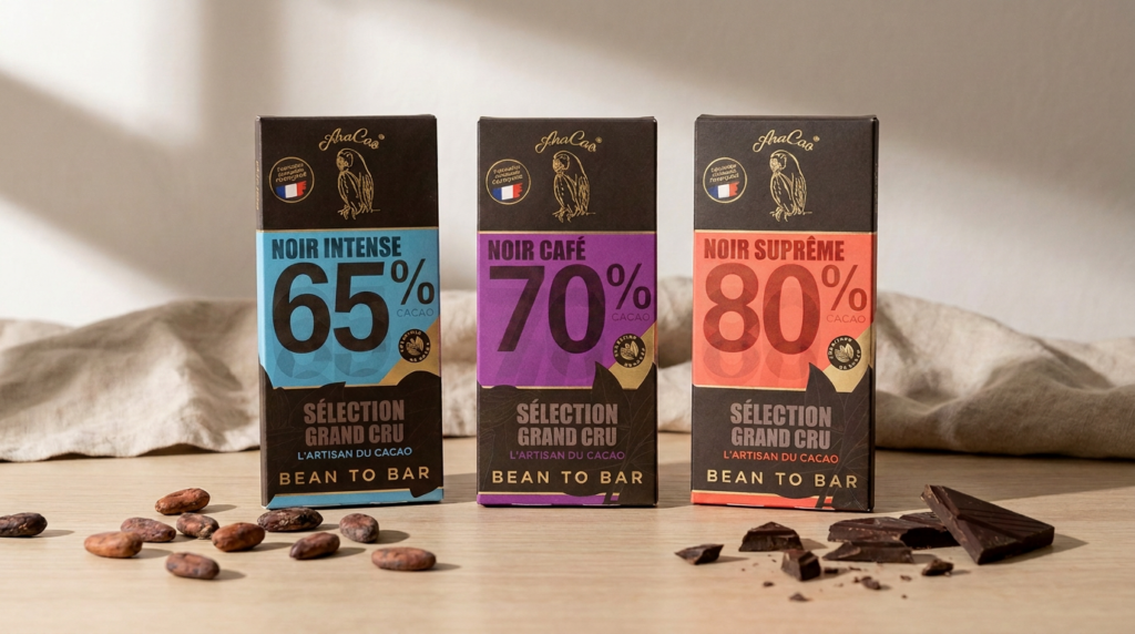 Pack personnalisé de 3 tablettes de chocolat ARACAO
