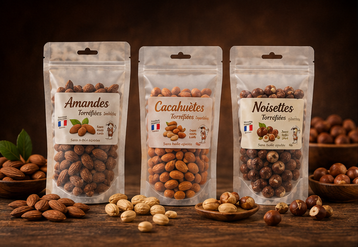 Pack personnalisé de 3 sachets de fruits secs torréfiés ARACAO